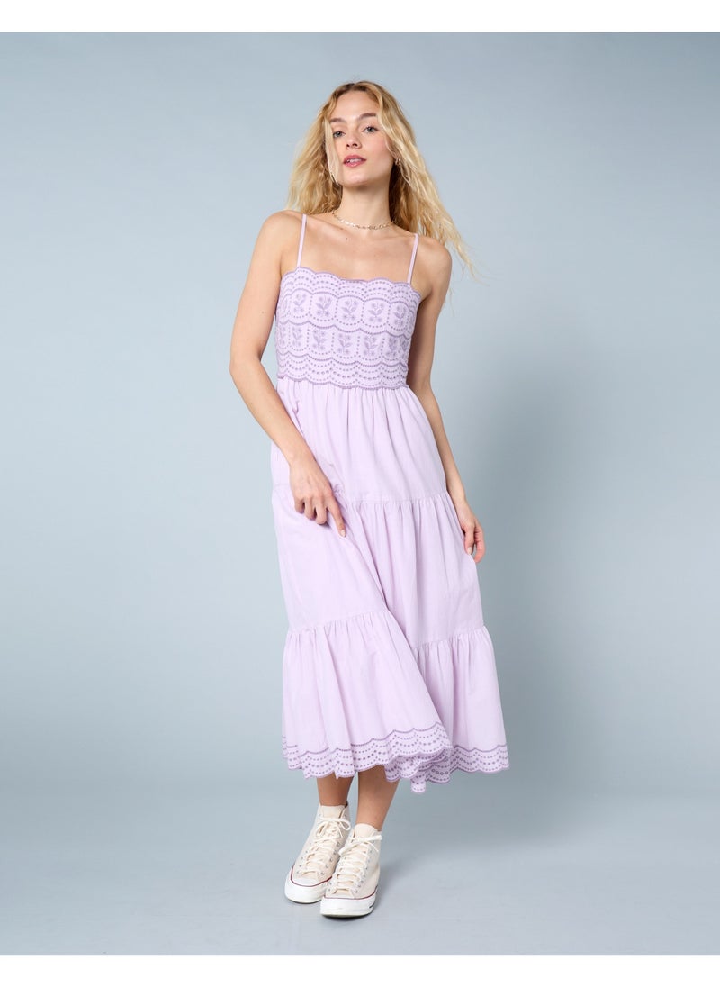 American Eagle AE Scalloped Tiered Midi Dress  - Image 4