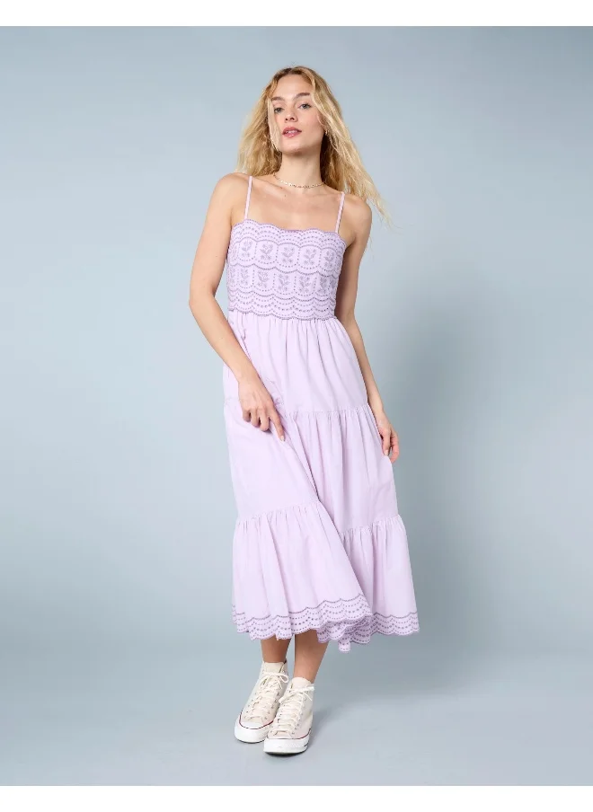 American Eagle AE Scalloped Tiered Midi Dress