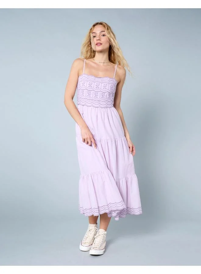 American Eagle AE Scalloped Tiered Midi Dress