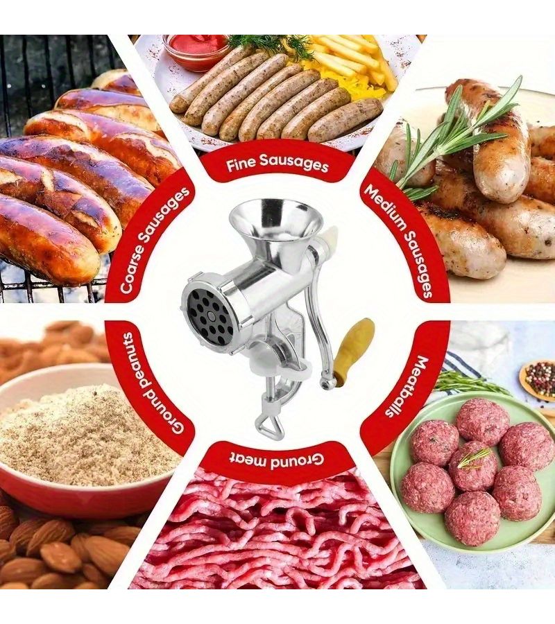 2026 Upgraded Stainless Steel Manual Meat Grinder Heavy Duty Hand Crank With Desktop Clamp For Home And Commercial Use - Image 1