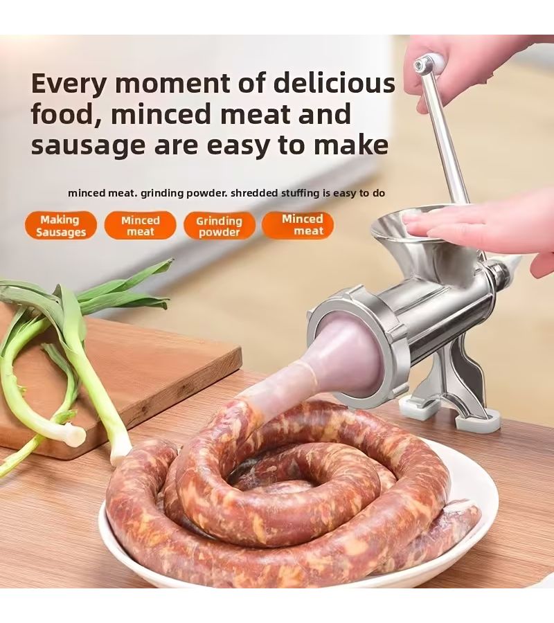 2026 Upgraded Stainless Steel Manual Meat Grinder Heavy Duty Hand Crank With Desktop Clamp For Home And Commercial Use - Image 3