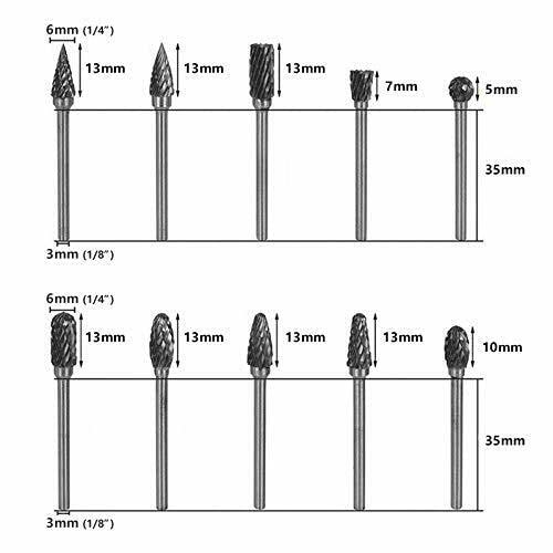 10PCS carbide die grinder drill Routing Router Bits Burr Rotary Tools 10PCS carbide die grinder drill Routing Router Bits Burr Rotary Tools  - Image 2