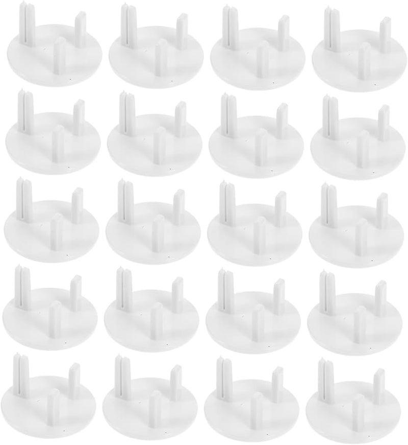 أغطية منافذ الكهرباء المقاومة للأطفال 20 قطعة واقيات أمان للأطفال للمقابس الأمريكية باللون الأبيض - Image 1