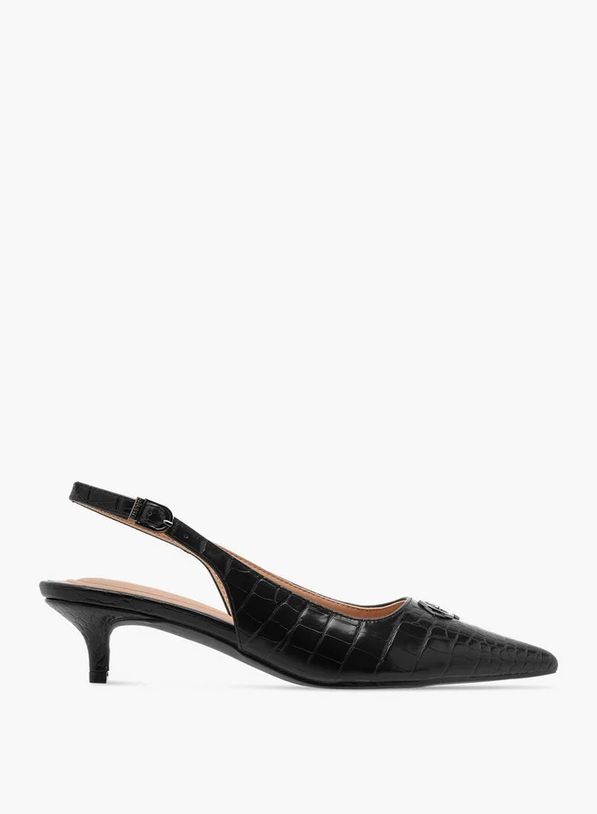 Celeste Women's Textured Pointed Toe Shoes with Buckle Closure