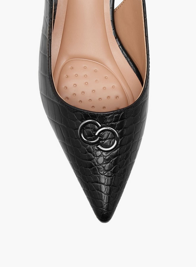 سيليست حذاء نسائي مدبب بنقوش مع إبزيم - Image 4