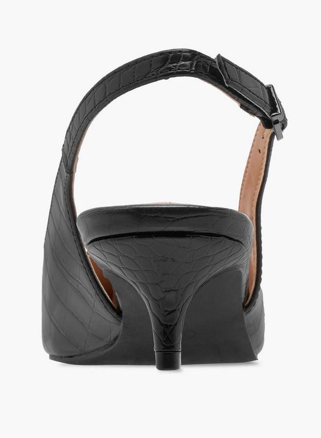 سيليست حذاء نسائي مدبب بنقوش مع إبزيم - Image 5