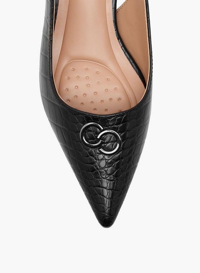 سيليست حذاء نسائي مدبب بنقوش مع إبزيم - Image 4