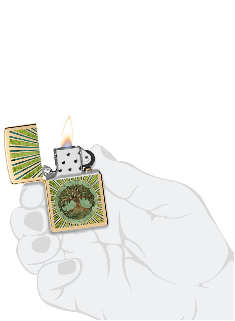 Zippo 48391 254 Spiritual Design High Polish Brass Windproof Lighter - Image 5