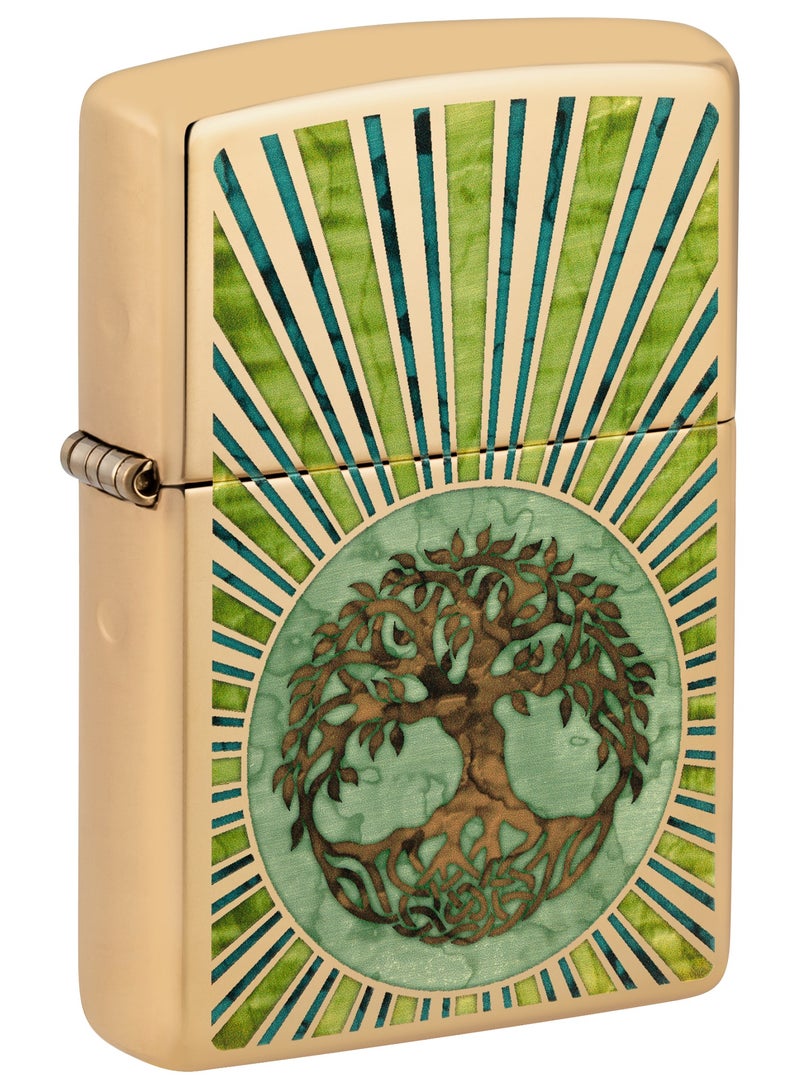 Zippo 48391 254 Spiritual Design High Polish Brass Windproof Lighter - Image 1