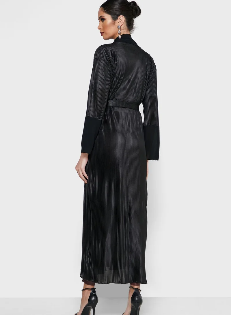 Khizana Pleated Self Tie Abaya