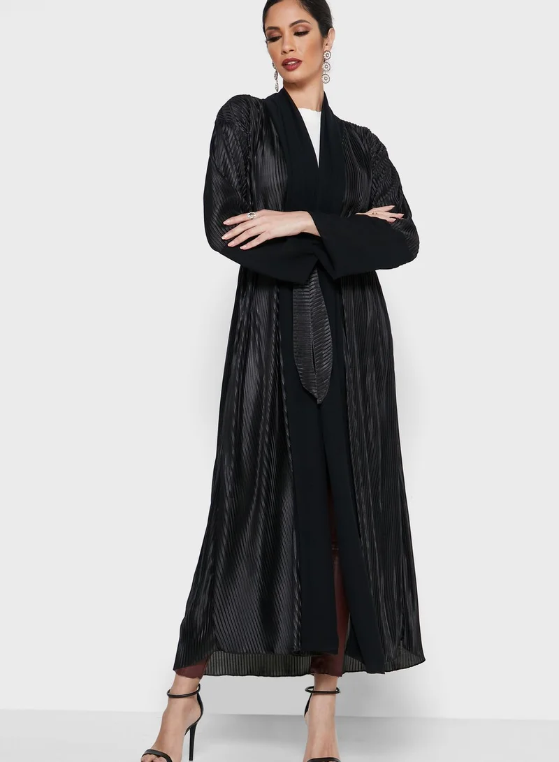 Khizana Pleated Self Tie Abaya
