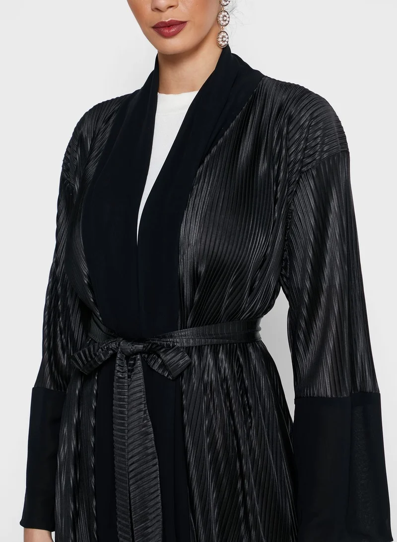 Khizana Pleated Self Tie Abaya