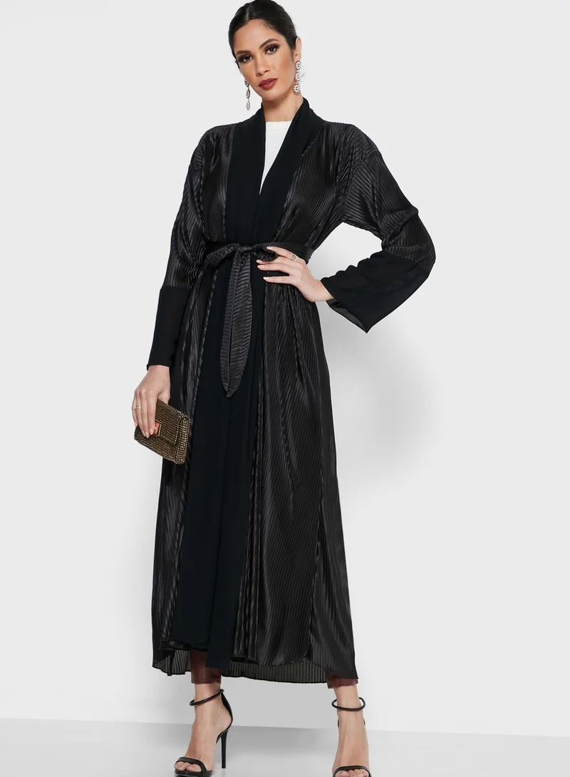 Khizana Pleated Self Tie Abaya