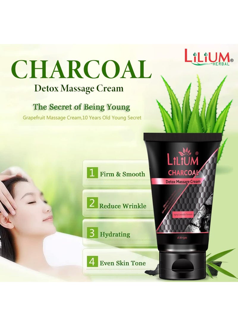 LILIUM Lilium Herbal Charcoal Face Massage Cream 100ml  - Image 3