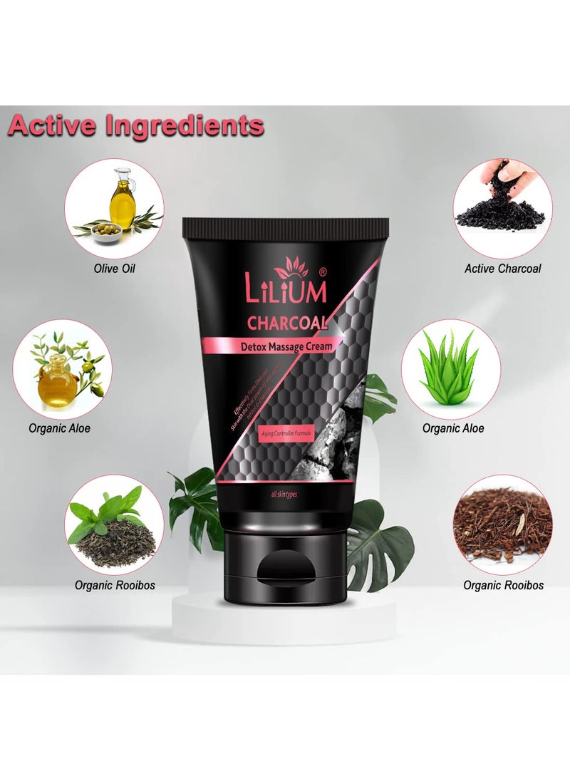 LILIUM Lilium Herbal Charcoal Face Massage Cream 100ml  - Image 4