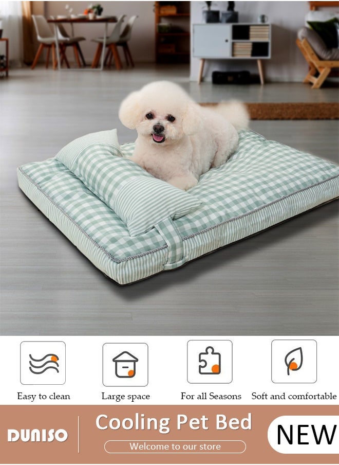 DUNISO Ultra Comfortable Cooling Pet Beds, Pet Cot, Puppy Beds Lounger with Removable Washable Cover and Non-Slip Bottom, Puppy Sleeping Mattress with Heavy Fillers Pad Cushion, Dog Beds with Removable Soft Pillow, Kennel Cot for Small, Medium and Big Dogs  - Image 1