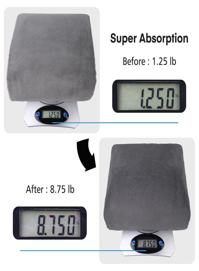 جي ام ال مناشف حمام JML (عبوة من قطعتين، 35 بوصة × 70 بوصة) - منشفة شعر من الألياف الدقيقة للحمامات والمنتجعات الصحية والفنادق - فائقة النعومة، ماصة، خالية من الوبر، مقاومة للبهتان، لون رمادي - Image 5