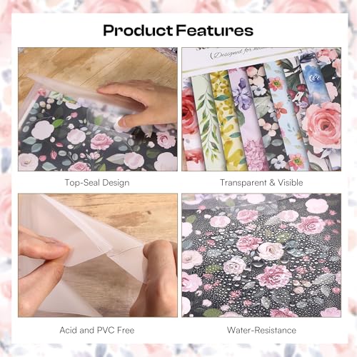 Csyidio 20 PCS 6x6inch Scrapbook Paper Storage with Lid, Clear Plastic Sleeves with 24 Label Stickers, Paper Storage Organizer for Scrapbook, Cardstock, Origami Paper, Cookie Stencil - Image 5
