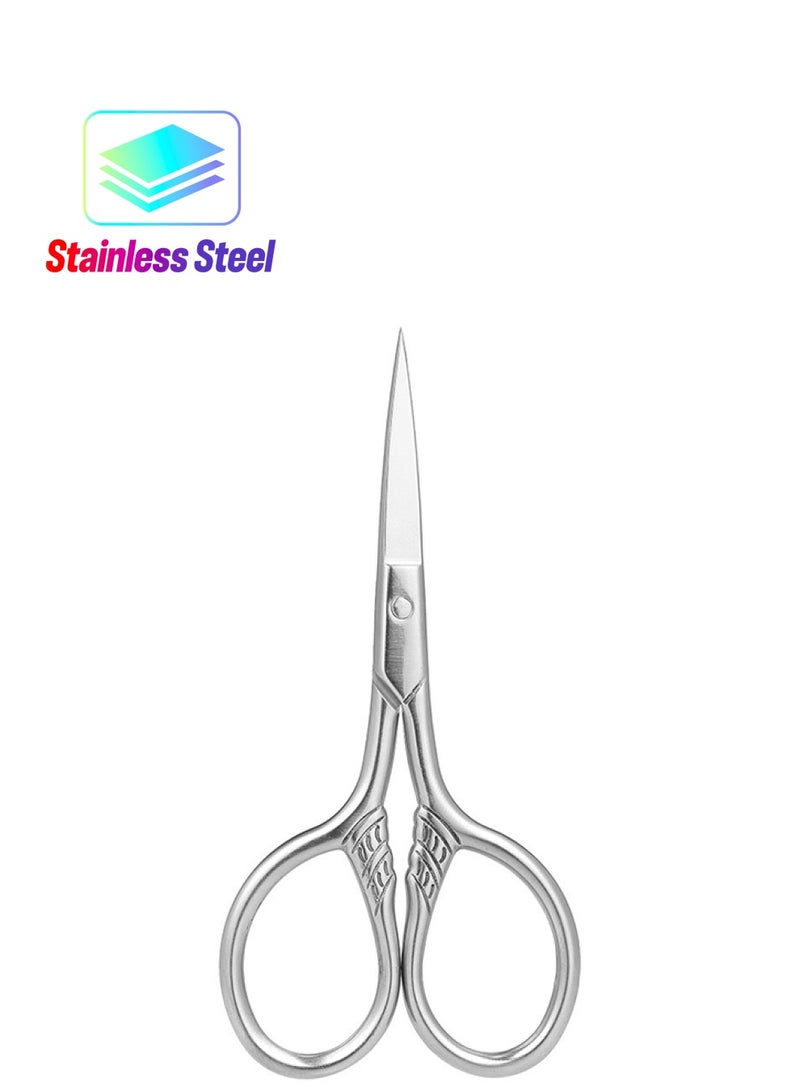 مقص تشذيب اللحية من الفولاذ المقاوم للصدأ فضي 9x4 سم