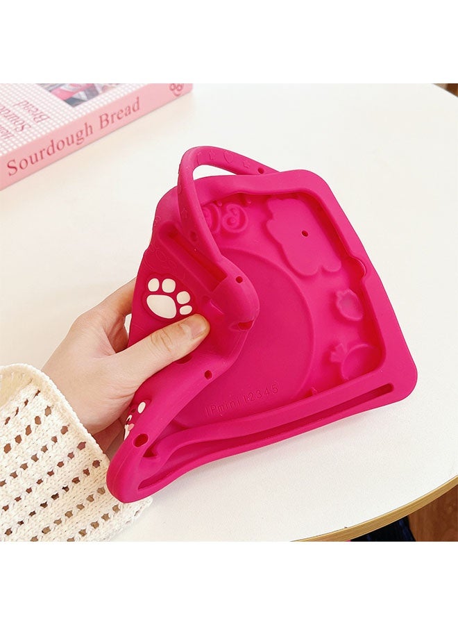 Compatible with Honor Pad X8a 2024/Pad X9 11 inch 2024/Infinix Xpad 11 inch X1101 2024 Tablet Case, Kids Shockproof Protective Case with Shoulder Strap & Stand Handle Rose Red Strawberry Bear - Image 2