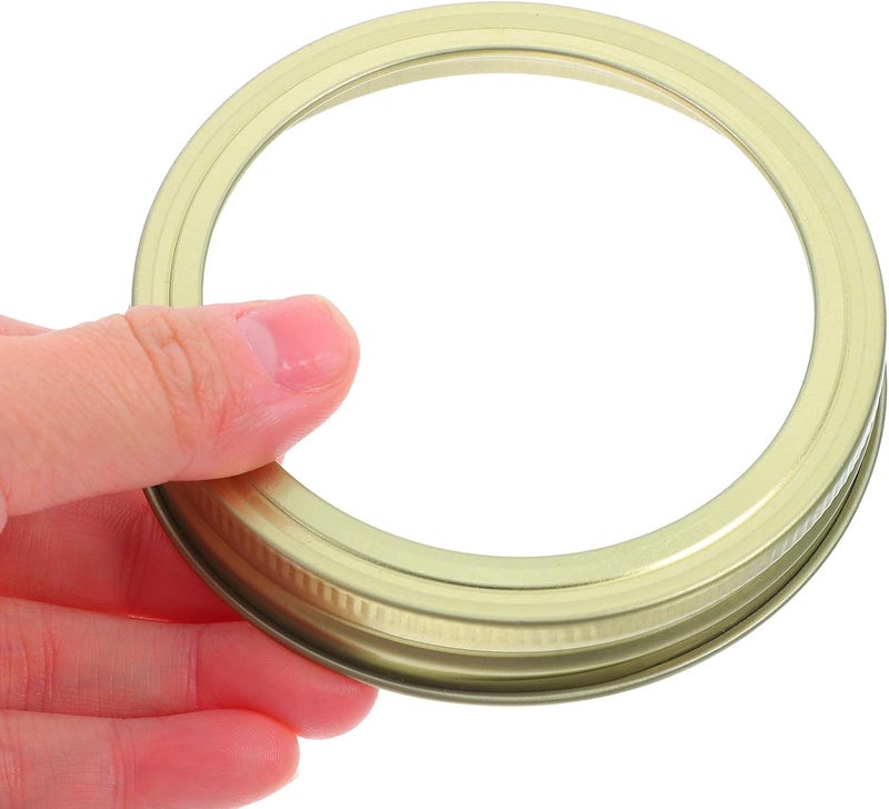 GALPADA 20Pcs Mason Jar Screw Bands 86Mm Gold Tinplate Canning Rings for Regular Mouth Jars Food Preservation Canning Supplies - Image 4