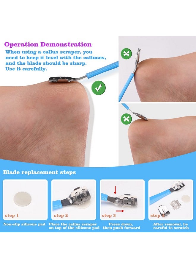 FINTOZER Pedicure Kits Callus Remover For Feet 23 In 1 Professional Manicure Set Pedicure Tools Stainless Steel Foot Care Foot File Foot Rasp Dead Skin For Women Men Home Foot Spa Kit Blue23 - Image 4