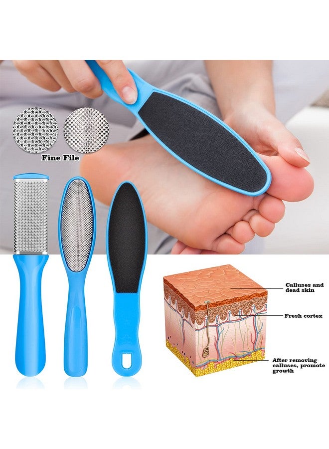 FINTOZER Pedicure Kits Callus Remover For Feet 23 In 1 Professional Manicure Set Pedicure Tools Stainless Steel Foot Care Foot File Foot Rasp Dead Skin For Women Men Home Foot Spa Kit Blue23 - Image 3