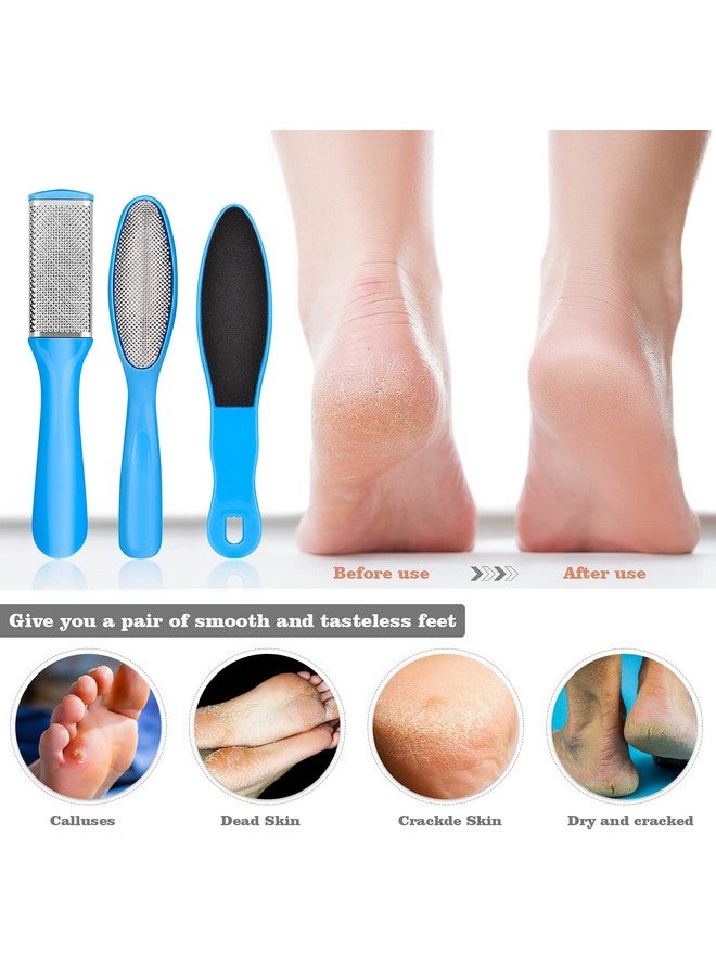 FINTOZER Pedicure Kits Callus Remover For Feet 23 In 1 Professional Manicure Set Pedicure Tools Stainless Steel Foot Care Foot File Foot Rasp Dead Skin For Women Men Home Foot Spa Kit Blue23 - Image 5