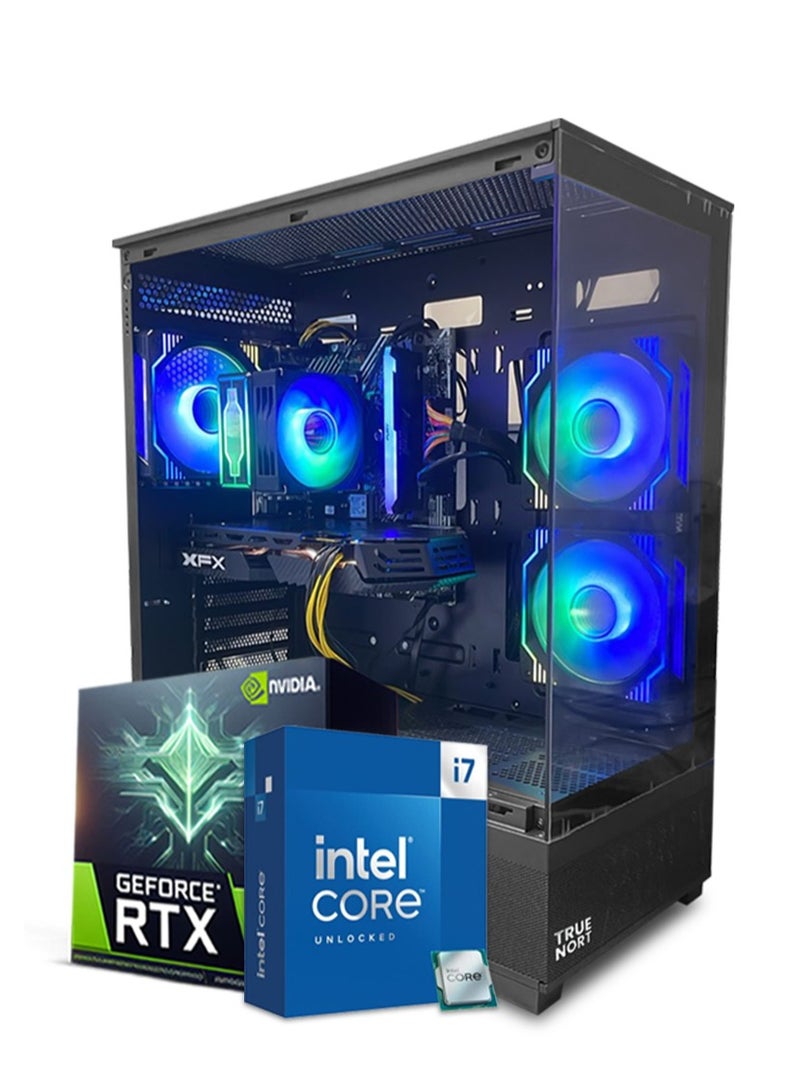 Truenort Apex Predator All In One Bundle Gaming PC,  Intel Core i7-12700  Processor (CPU) | RTX 4060 8GB Graphics Card (GPU) | 16GB RAM Memory | 1TB SSD Storage | 24" FHD Monitor | Keyboard, Mouse & Headphone Set | Built- In WiFi | Windows 11 Pro | TrueNort RGB Gaming Case Black - Image 2
