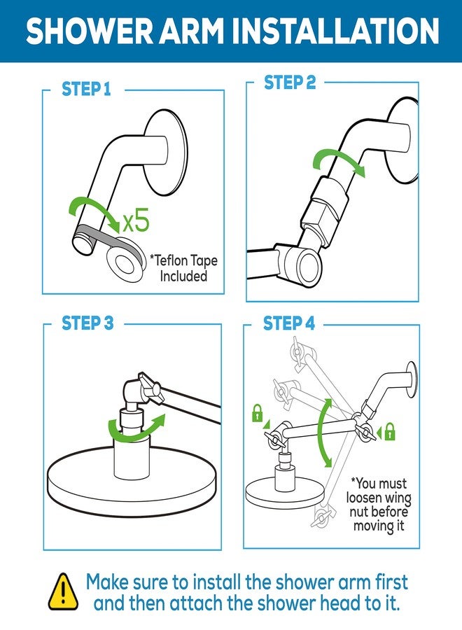 SparkPod 11” Solid Brass Adjustable Shower Arm Extension with Universal Connection to all Shower Heads. Easy to Install, Anti-Leakage with Highly Polished Finish (11", Oil Rubbed Bronze) - Image 5