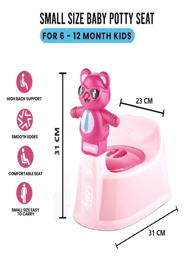 SONAL - PANDA (Small Size) Baby Potty Training Toilet seat without Removable Tray, Lid For Boy And KIds (Age 6-12 Mths) Potty Seat/Potty Box. (Pink) - Image 2
