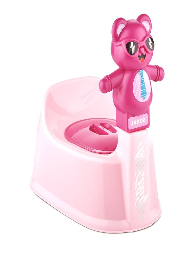 SONAL - PANDA (Small Size) Baby Potty Training Toilet seat without Removable Tray, Lid For Boy And KIds (Age 6-12 Mths) Potty Seat/Potty Box. (Pink) - Image 3