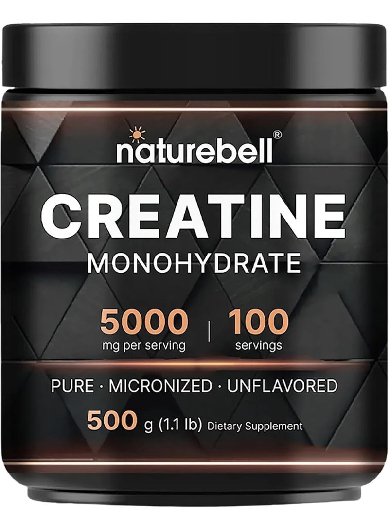 NatureBell Creatine Monohydrate Powder - 500g - Micronized Powder - Image 1