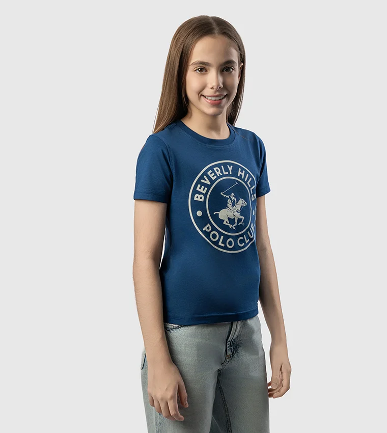 بيفرلي هيلز بولو كلوب Bhpc Kids Navy Blue Short Sleeve T-Shirt