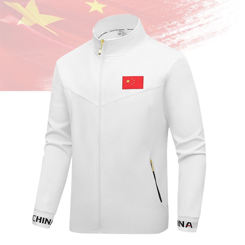 Chinese team sportswear men's and women's long-sleeved jacket spring and autumn athletes jacket fencing sports students training national clothing wholesale - Image 1