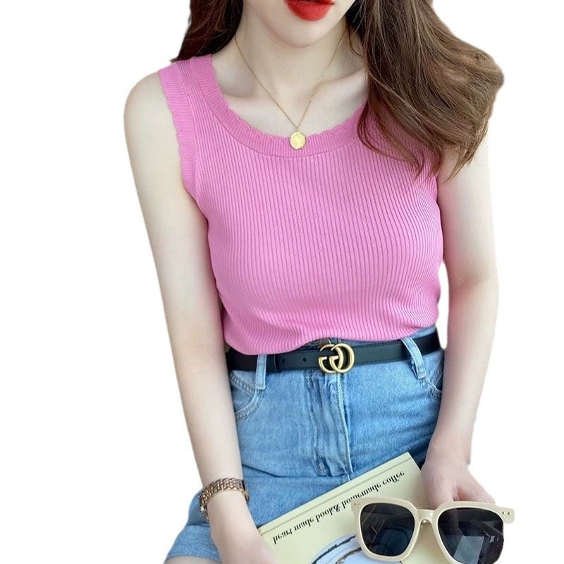 Wide Strap Ice Silk Camisole Top for Women - Image 5