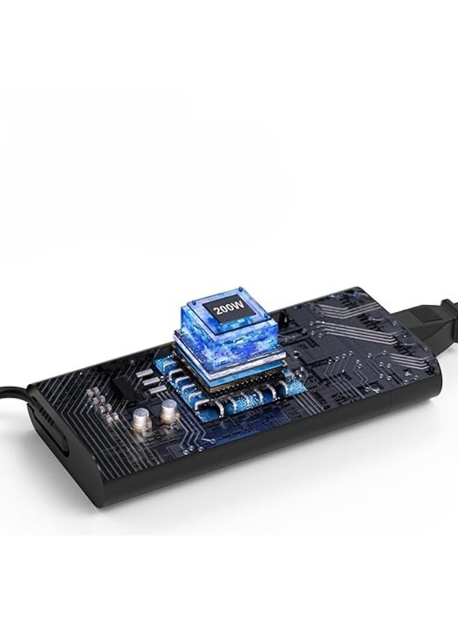 200W Laptop Charger – 10.3A High Power Adapter – Compatible with Gaming Laptops 15/16/17 Series, E1163NR, DA10, LA21, L00818, 850, 00895, 003 – Black - Image 3