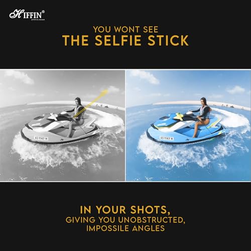 HIFFIN Insta 360 Invisible Selfie Stick for Action Camera Insta 360 One X2 X3 One R Invisible Stick, Go Pro Hero 9/8/7/6, Sj cam, Yi (118cm Selfie Stick for Action Cameras) Black - Image 5