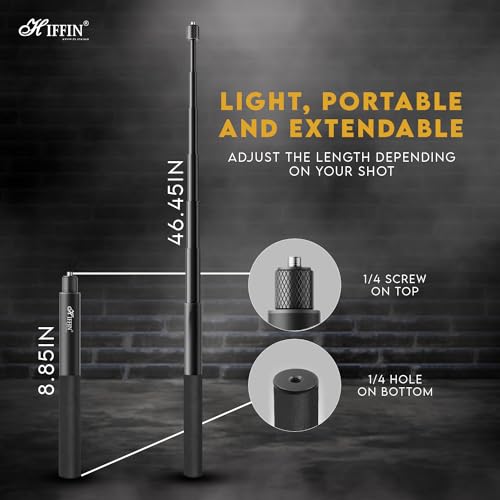 HIFFIN Insta 360 Invisible Selfie Stick for Action Camera Insta 360 One X2 X3 One R Invisible Stick, Go Pro Hero 9/8/7/6, Sj cam, Yi (118cm Selfie Stick for Action Cameras) Black - Image 4