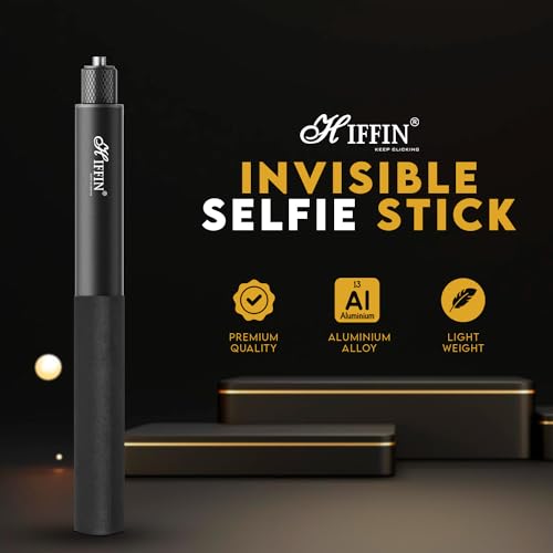 HIFFIN Insta 360 Invisible Selfie Stick for Action Camera Insta 360 One X2 X3 One R Invisible Stick, Go Pro Hero 9/8/7/6, Sj cam, Yi (118cm Selfie Stick for Action Cameras) Black - Image 2