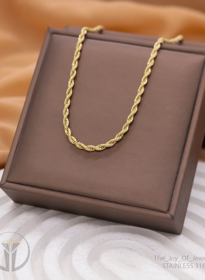 Gold Plated Rope Bracelet, Classic Twisted Design