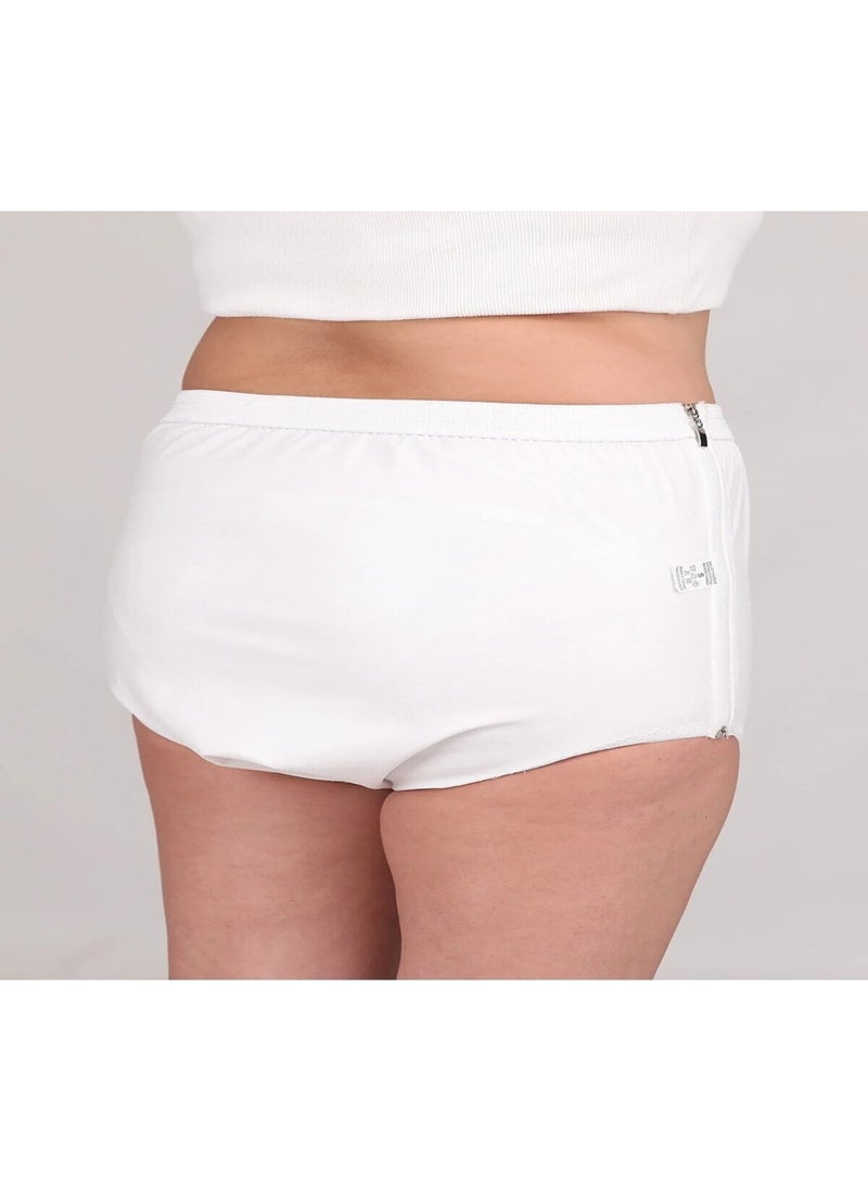 Clife - Zippered New Generation Washable Liquid Waterproof Patient Absorbent Panty Diaper - White - Image 1