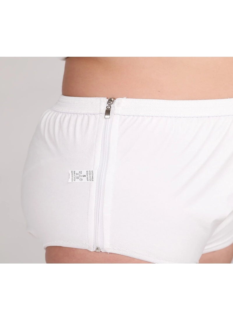 Clife - Zippered New Generation Washable Liquid Waterproof Patient Absorbent Panty Diaper - White - Image 1