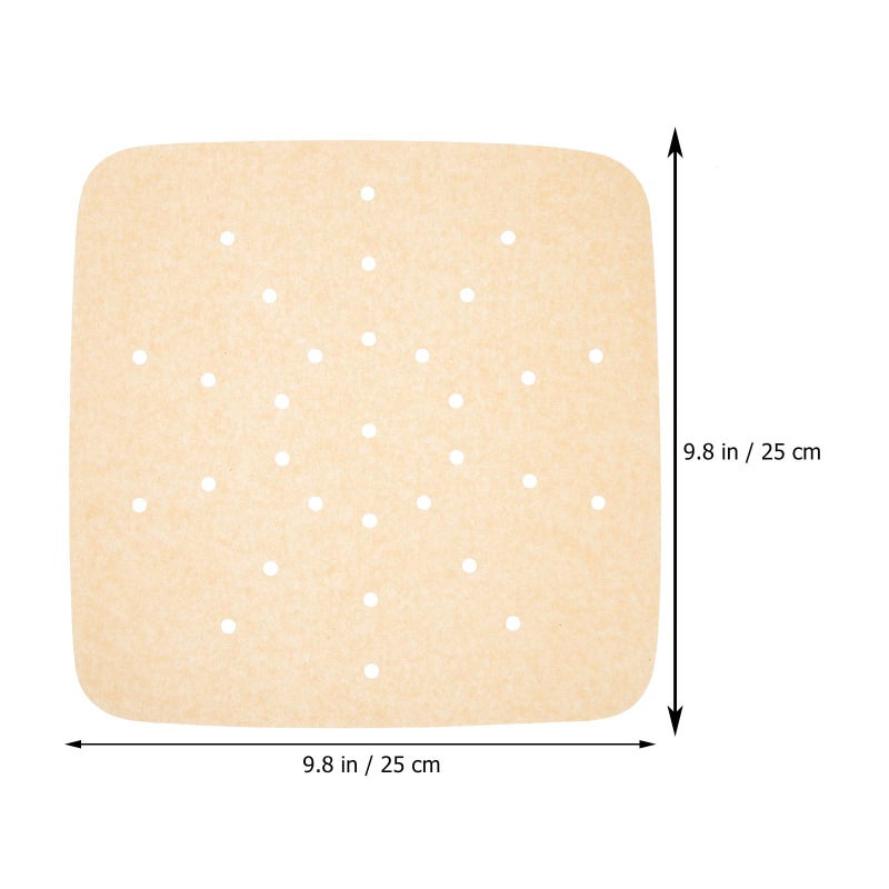 Unbleached 9.5 Inch Non Stick Air Fryer Paper Liners 200 Pcs Oil Absorbing Baking Sheets - Image 3