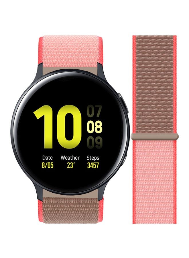 Perfii Replacement Band For Samsung Active 2 40/44mm Neon Pink/Brown - Image 3