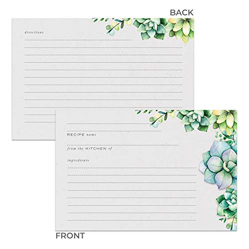 Dashleigh 48 Succulents Recipe Cards, 4x6 in, Water Resistant - Image 4