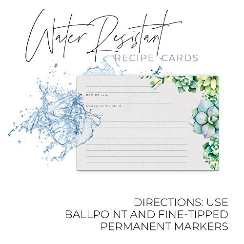 Dashleigh 48 Succulents Recipe Cards, 4x6 in, Water Resistant - Image 3