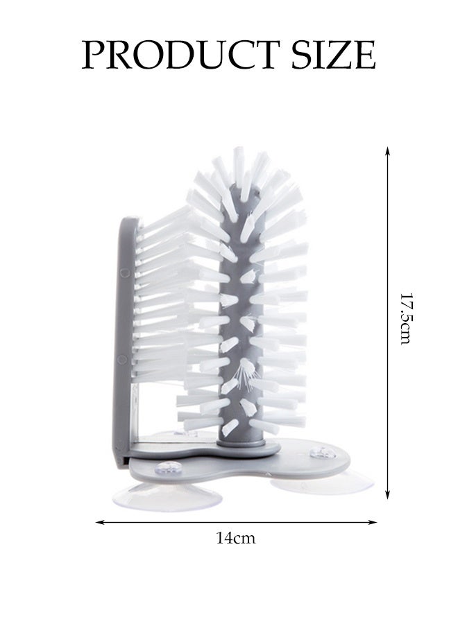 إسكدنيا فرشاة تنظيف زجاجات السيليكون، منظف زجاجات الماء، رأسين فرشاة مزدوجين، 360 درجة بدون زوايا ميتة، مناسبة لزجاجة هايدرو فلاس، زجاجة رياضية، مزهرية، أدوات زجاجية - Image 2