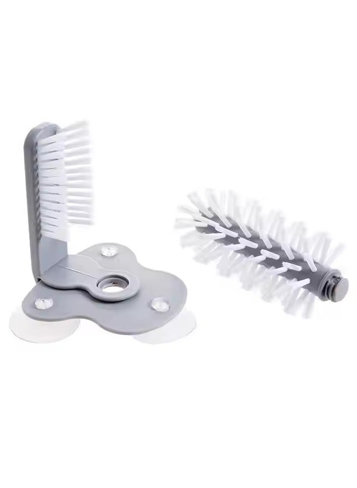 إسكدنيا فرشاة تنظيف زجاجات السيليكون، منظف زجاجات الماء، رأسين فرشاة مزدوجين، 360 درجة بدون زوايا ميتة، مناسبة لزجاجة هايدرو فلاس، زجاجة رياضية، مزهرية، أدوات زجاجية - Image 4