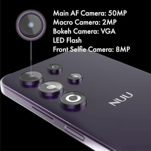 NUU N30 Cell Phone Unlocked for T-Mobile, Mint, Metro, Qlink, Tello 6GB/128GB, Teen Phone, Dual SIM 4G, Octa-Core 6.7" 90Hz HD+, Any Parental APP, Unlocked Android Phones, Purple, 1 Year US Warranty - Image 3